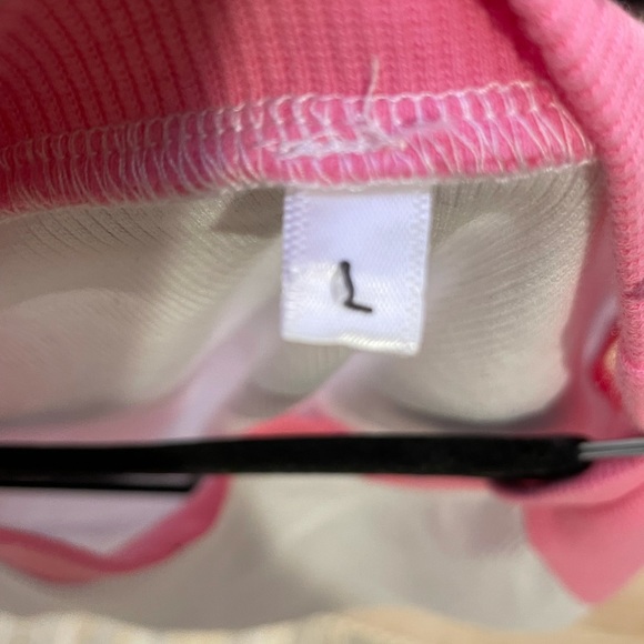 Halara pink and white ribbed tee - Never Worn - Picture 3 of 3